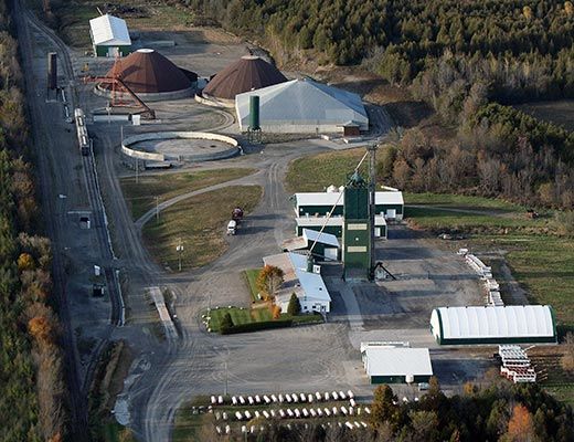 Overhead view, 1997, of the Belton terminal of The Agromart Group