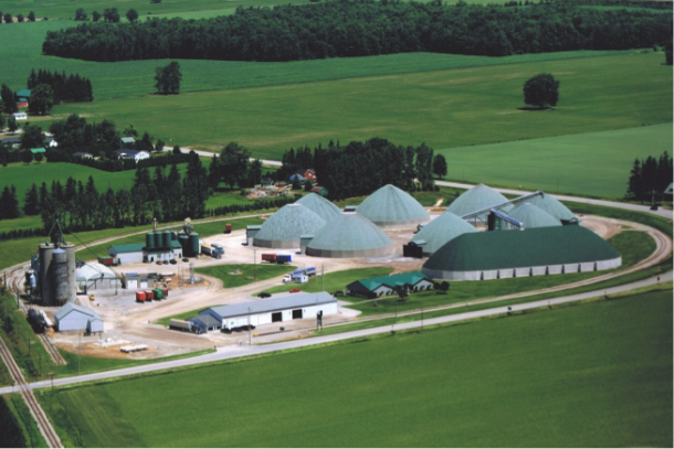 Overhead view, 1977, of the Belton terminal of The Agromart Group