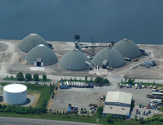 Overhead view, 1997, of the Belton terminal of The Agromart Group