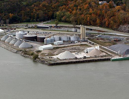 Overhead view, 1997, of the Belton terminal of The Agromart Group