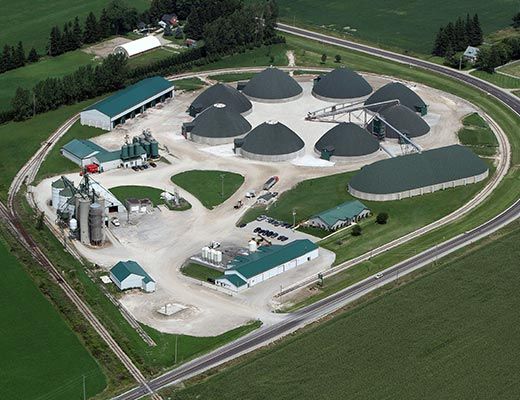 Overhead view, 1997, of the Belton terminal of The Agromart Group