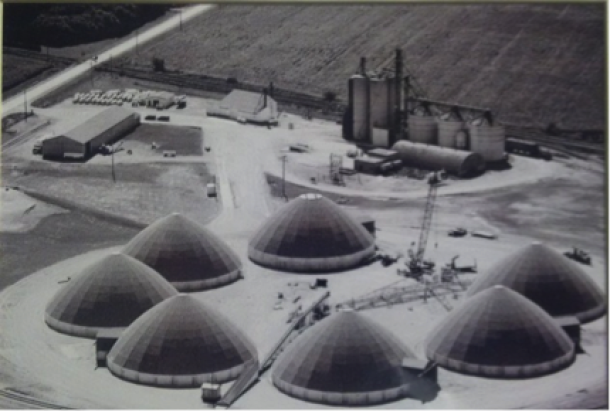 Overhead view, 1997, of the Belton terminal of The Agromart Group